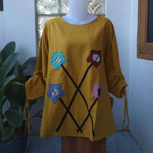 Atasan bandung bahan katun rami