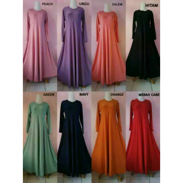 Gamis jersey polos murah berkualitas