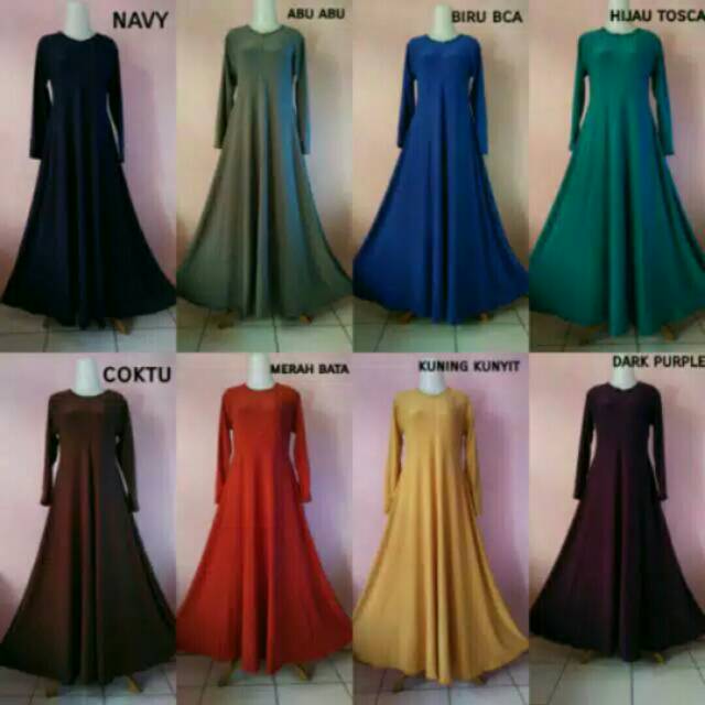 Gamis jersey polos murah berkualitas 2