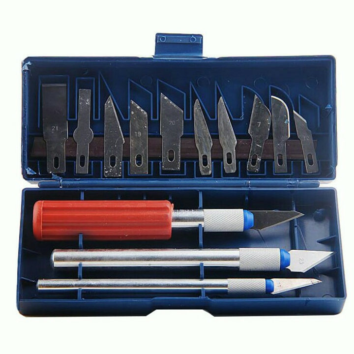 13 in 1 Set Pisau Alat Ukir Seni Dengan 3 Handle Pisau - A-0034 D 4