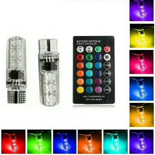 2 Pcs Lampu Senja LED RGB T10  2