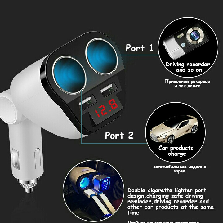 ACCNIC Dual USB Car Charger Mobil 2 Port OMRSF3WHI D10  3