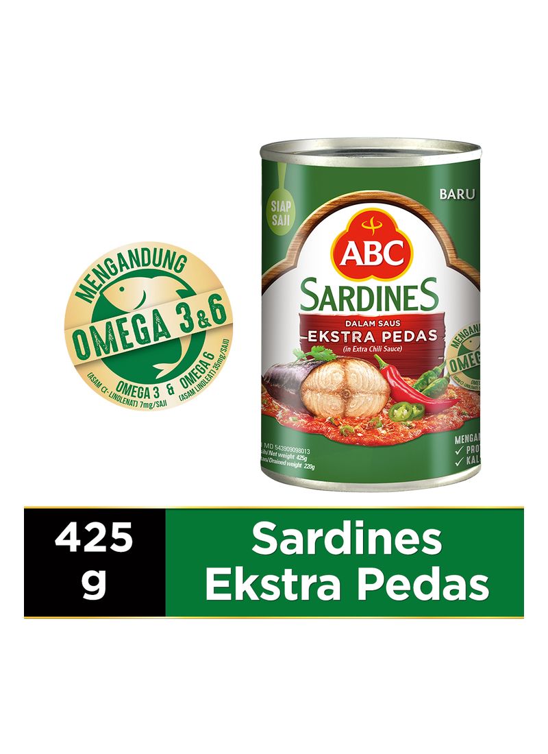 Abc Sardines Extra Pedas 425G
