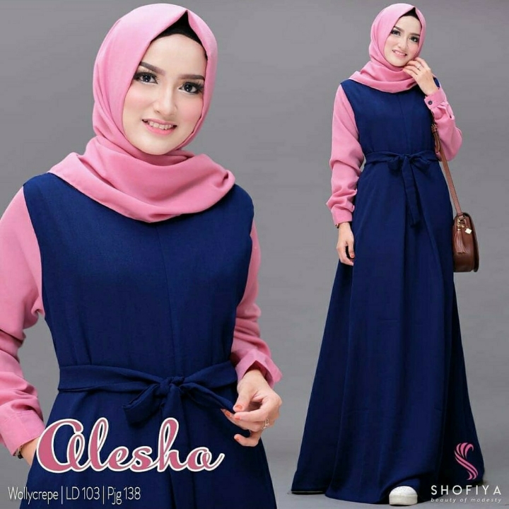 Alesha Gamis Maxi Polos Wollycrepe 2