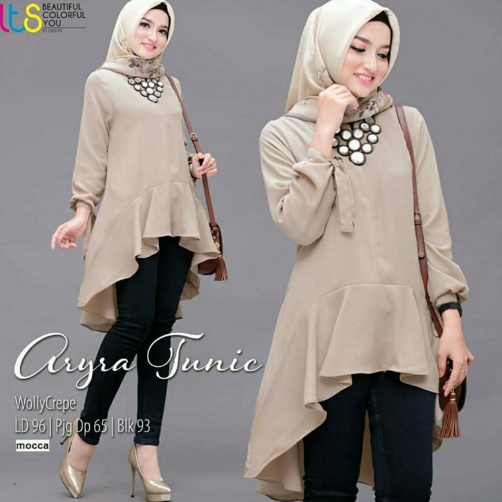 Aryra Long Top  Baju Atasan Tunik  Blouse Muslim 2