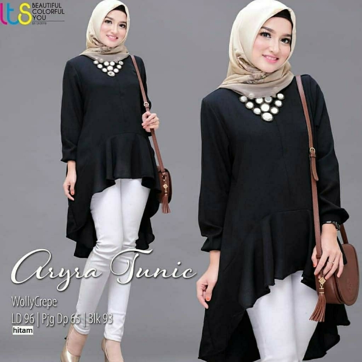 Aryra Long Top  Baju Atasan Tunik  Blouse Muslim 4