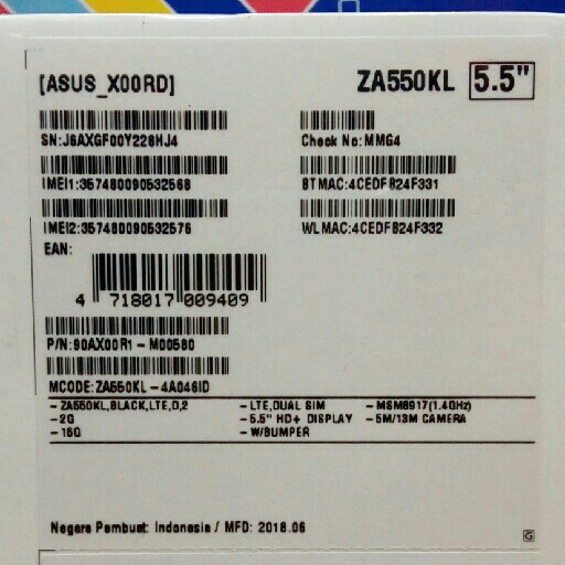 Asud Zenfone Live L1 ZB550KL 2