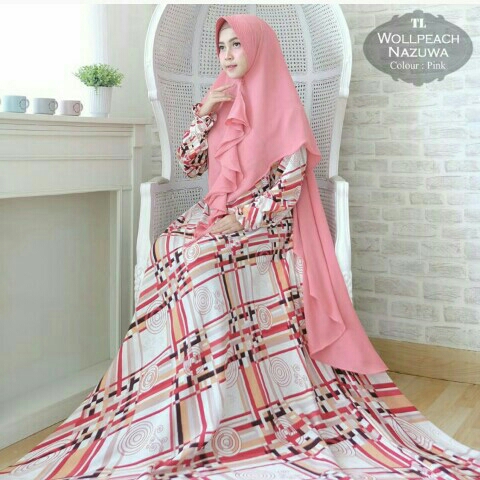 Baju Muslim Gamis Syari Wollpeach Nazuwa 2