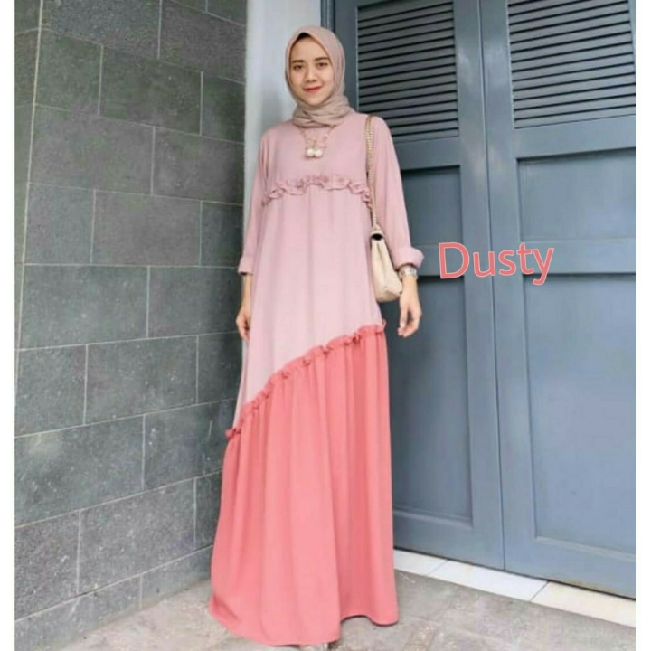 Binar Maxi Gamis Cantik Stylish - Moscrepe 4