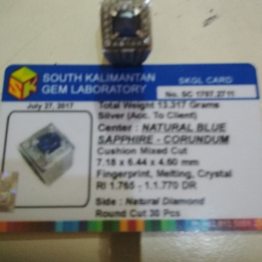 Blue Safire Ceylon 2 20 crat White Diamond 30Pcs  2