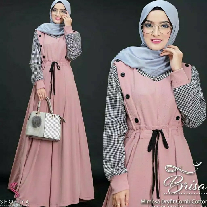 Brisa DressGamis UmrohBaju Maxi Kotak 3