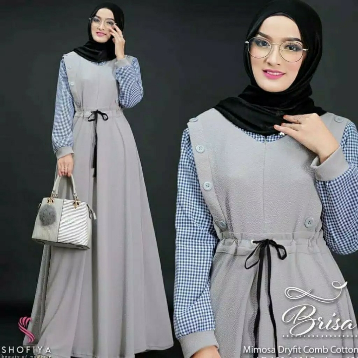 Brisa DressGamis UmrohBaju Maxi Kotak 4