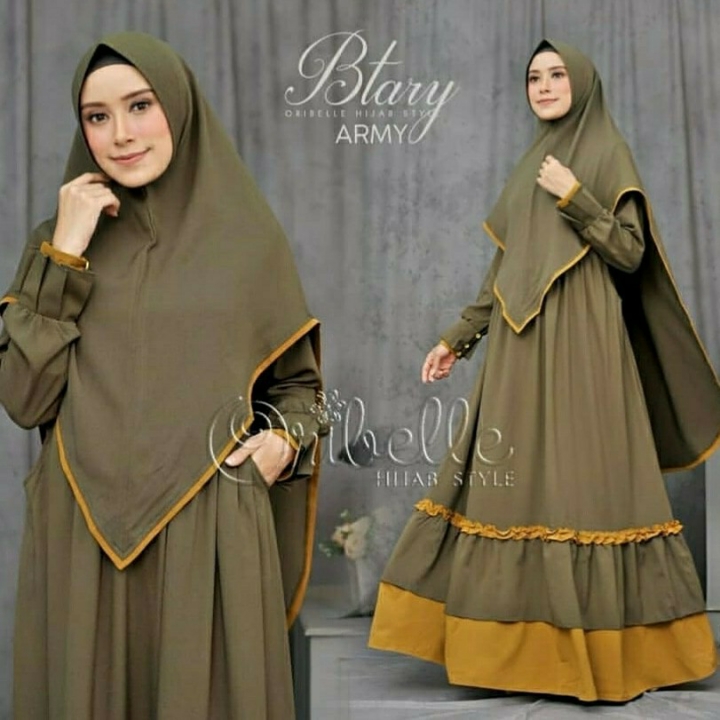 Btary Syari  Gamis Set Khimar  Baju Maxi Muslim 3