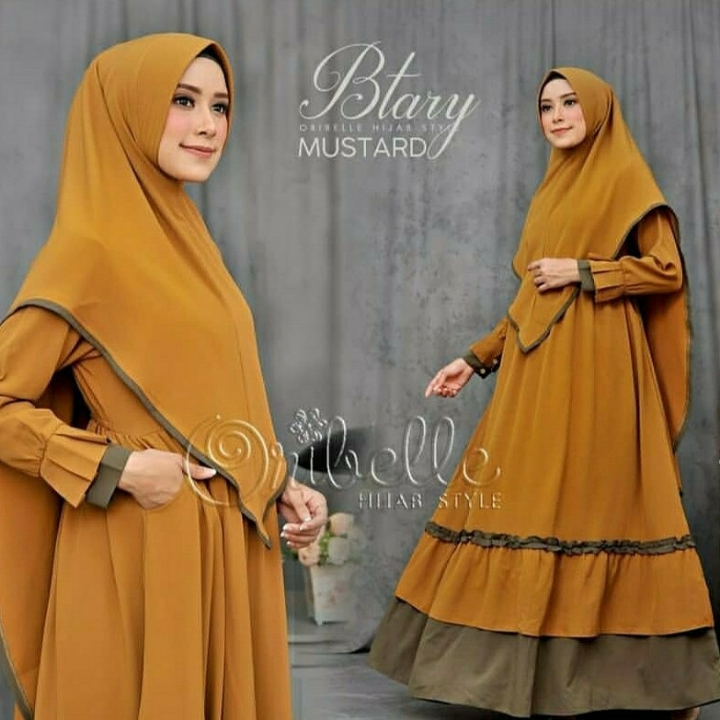 Btary Syari  Gamis Set Khimar  Baju Maxi Muslim 5