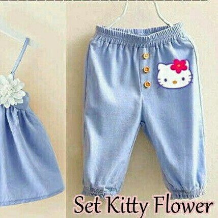CS704 Set kity flower denim 2