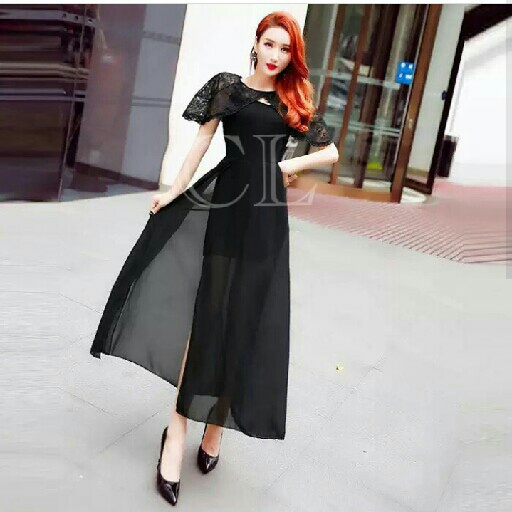Cape Long Dress 2