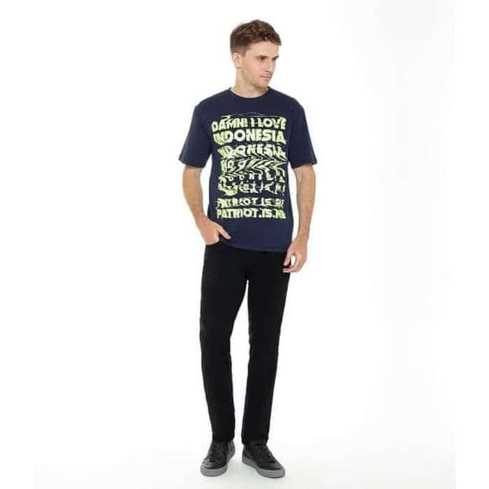 DAMN! I LOVE INDONESIA KAOS PRIA WARP TEXT NAVY - Navy, S 4