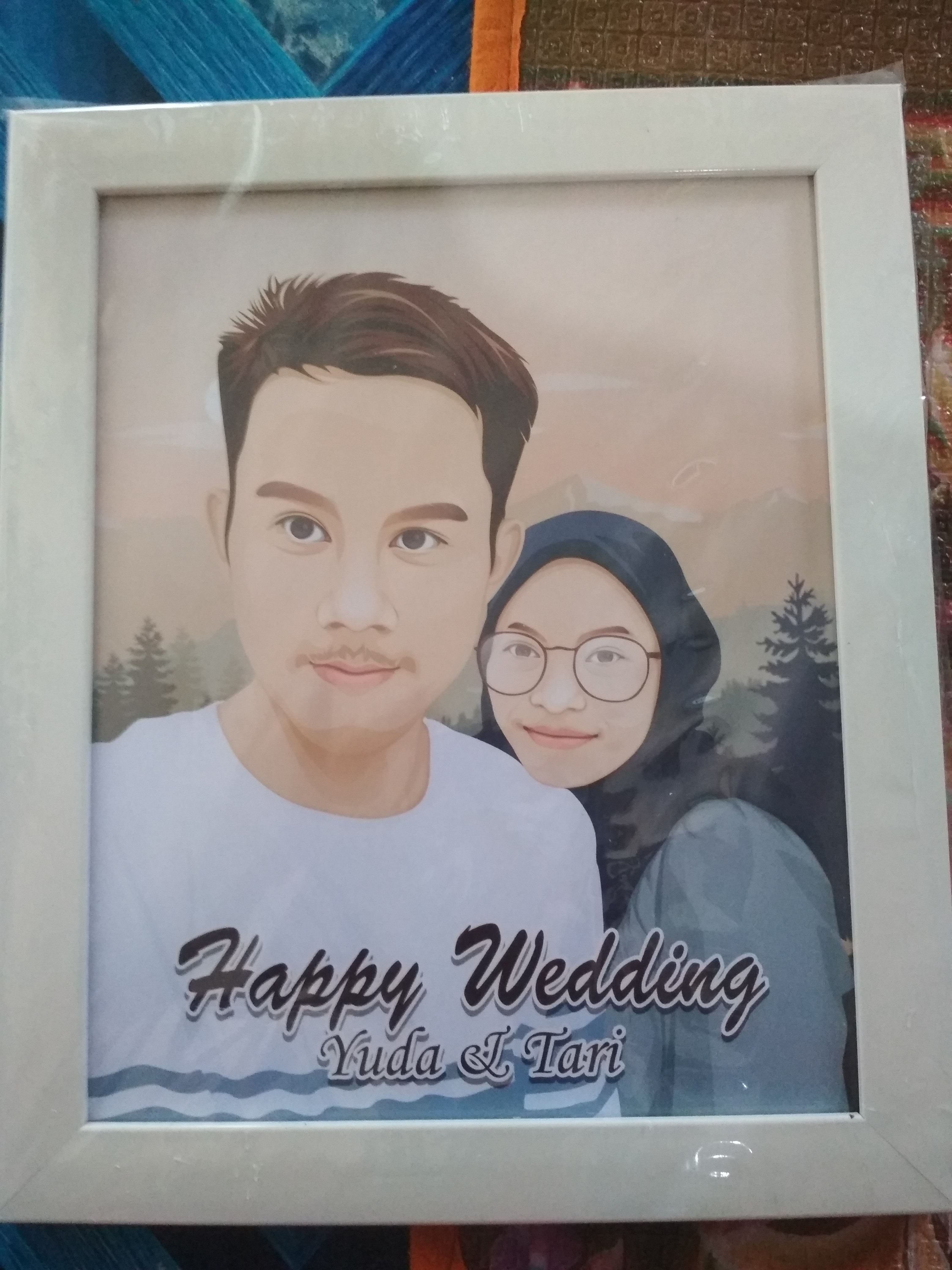 Desain + Bingkai Vektor Art 2 Wajah