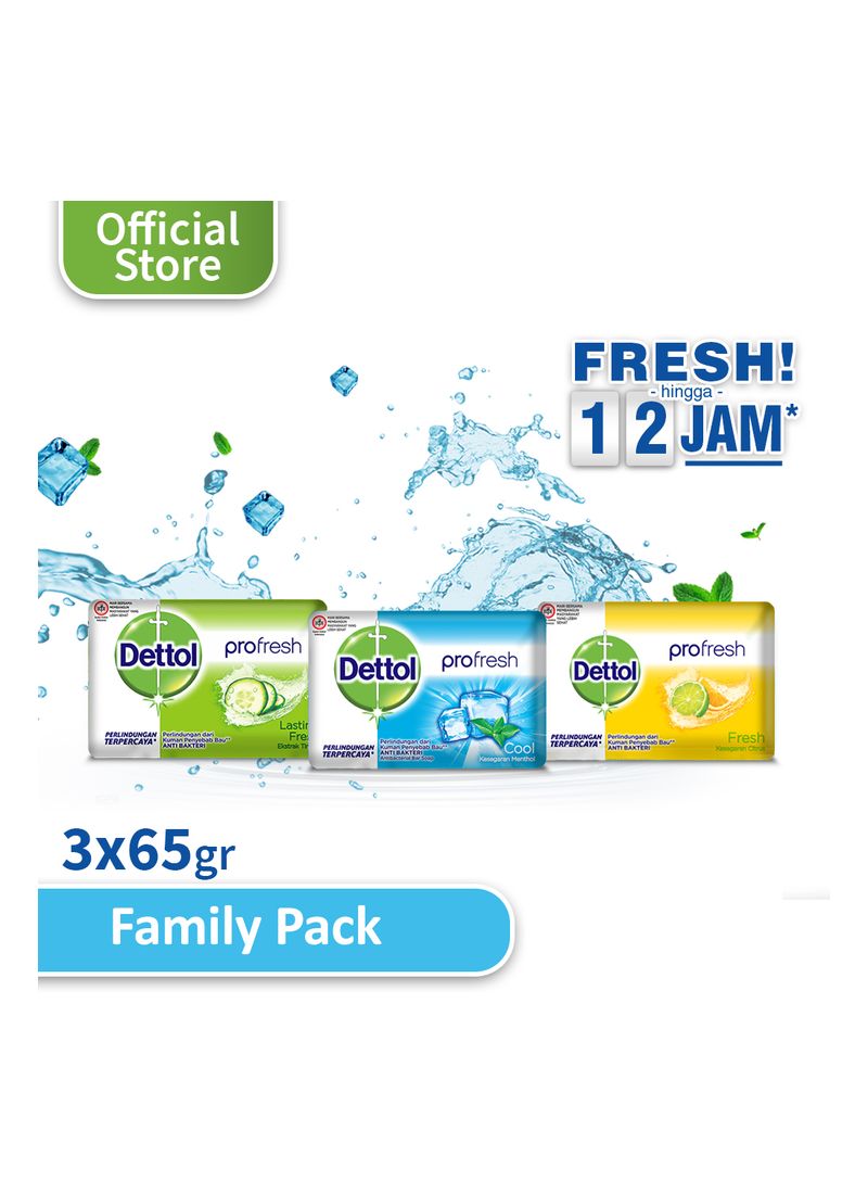 Dettol Sabun Mandi Anti Bakteri Family Pack 3X65g