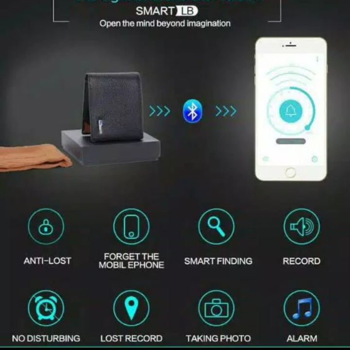 Dompet Import Bluetooth Wallet SMART lacak Dompet Via GPS 3