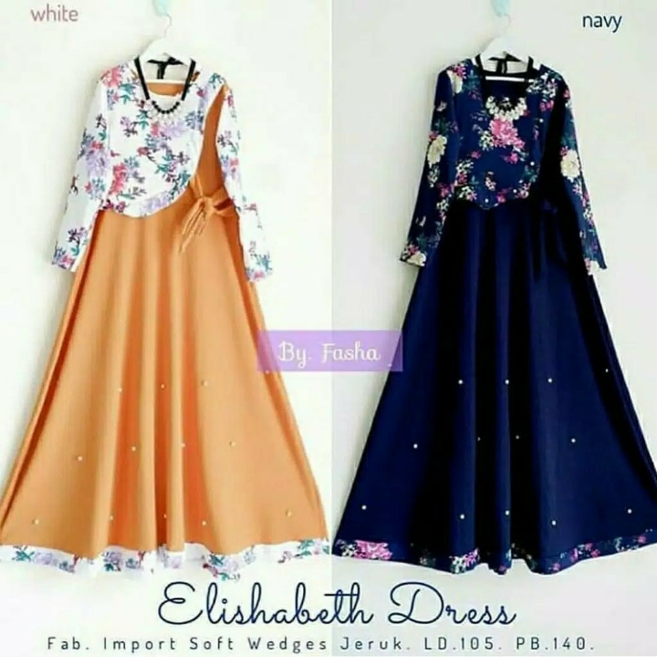 Elizabeth Dress  Gamis Motif  Balotelli Katun 2