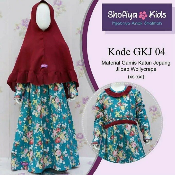 Gamis Katun Jepang Shofiya Kids  3