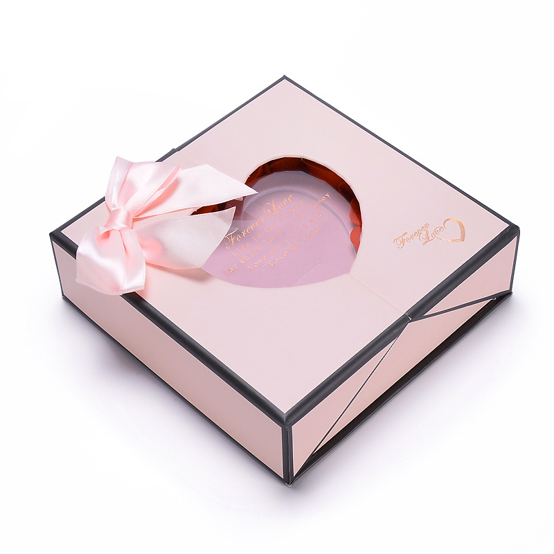 Gift packing box logo rigid pink  4