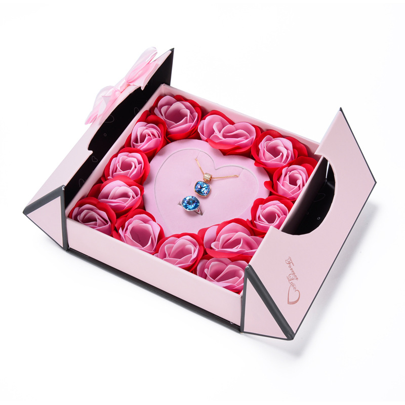 Gift packing box logo rigid pink  5