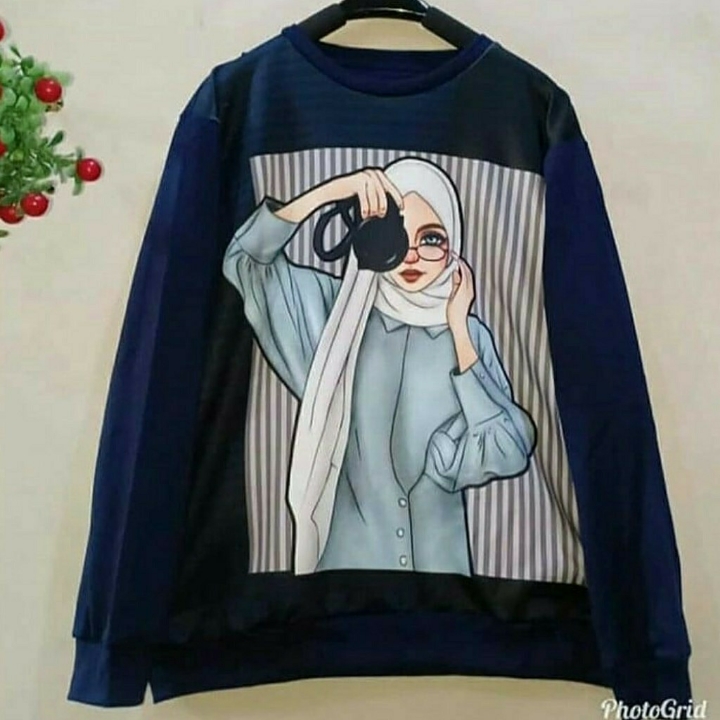 Gladsy Sweater Rajut Wanita Scuba Printing 2