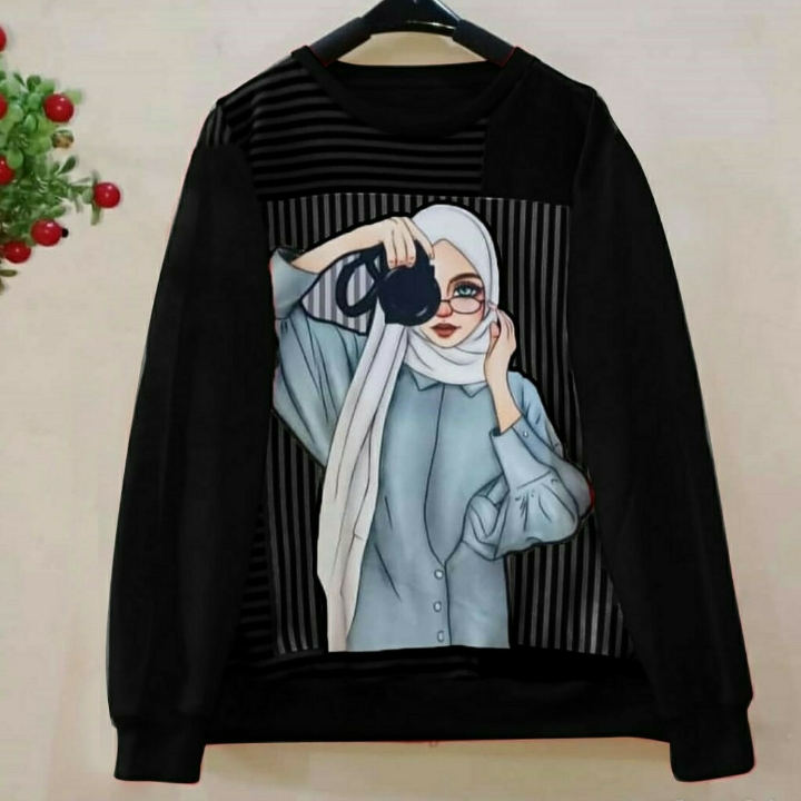 Gladsy Sweater Rajut Wanita Scuba Printing 3