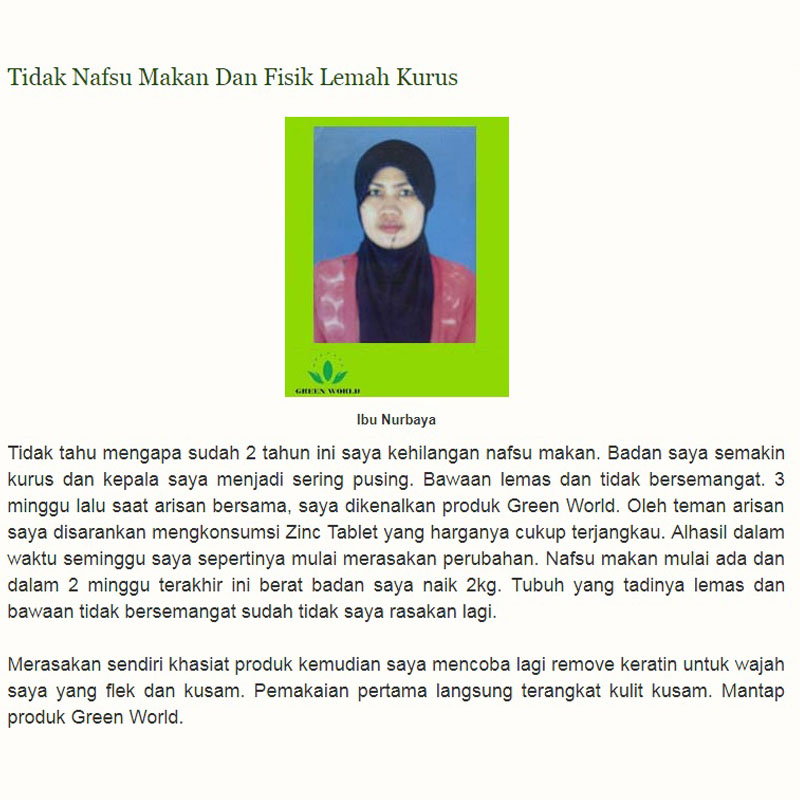 Green World Zinc Tablet For Adult Untuk Meningkatkan Kesuburan Dan Per 5