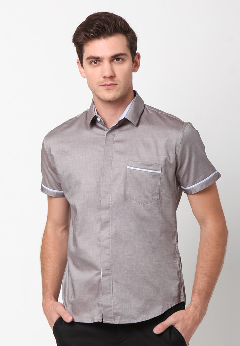  Ikat Short Bottle Shirt Pakaian Pria - Green  2