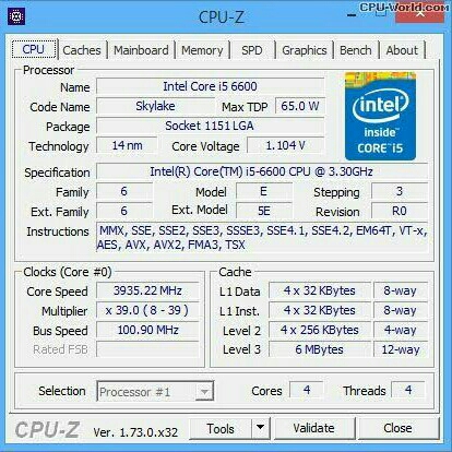 Intel C-i5 6600 2