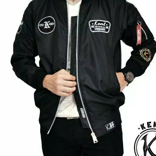 Jaket Bomber KENT RETRO BLACK NEW 4