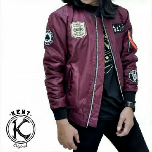 Jaket Bomber Original Kent Rider Maroon 2