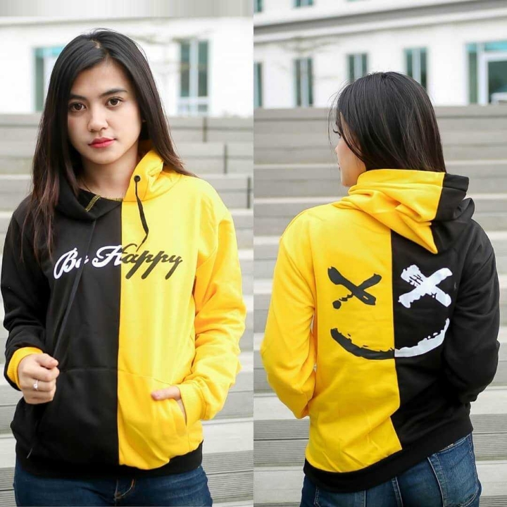 Jaket Hoodie Pria Wanita Yellow Black - ROW 031 4