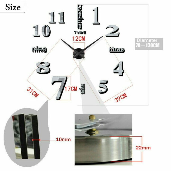 Jam Dinding Jam Raksasa DIY 80-130cm  OMHAKZSVQ D10 2