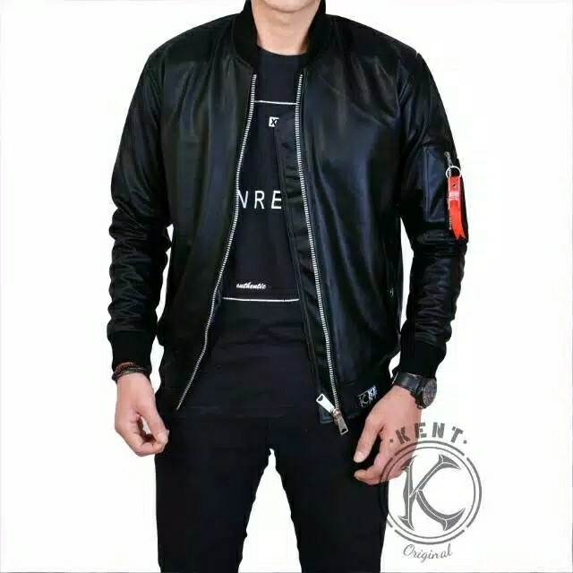 Kent Jaket Bomber Pilot Karlit SEMIKULIT BROWN New 4