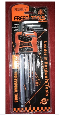 Kunci L set allen key ballpoint panjang 9 pcs