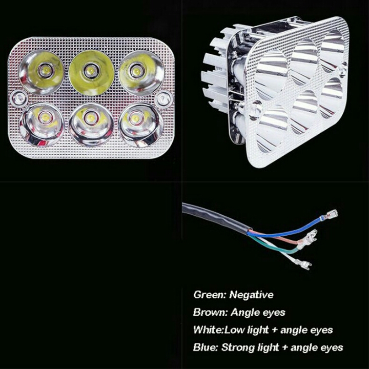 Lampu Motor Bentuk Kotak 6 LED 6W OMFL2ASVQ D 2