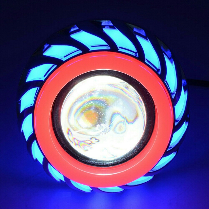 Lampu Motor LED Angel Devil Eye 10W Red-Blue D5  3