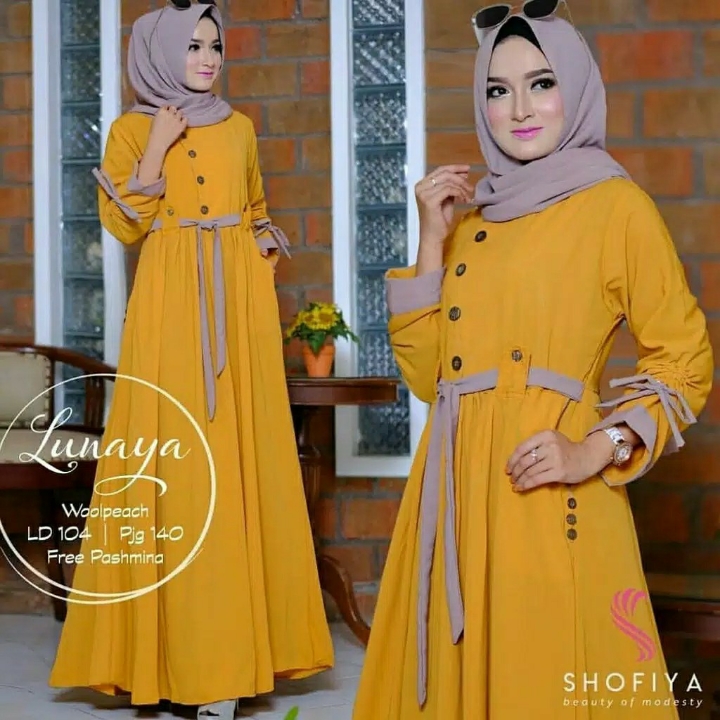 Lunaya Dress  Gamis Luna Maxi  Gaun Muslim 5
