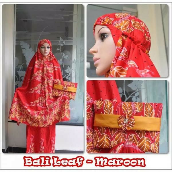 MUKENA DEWASA RAYON BALI LEAF TAS PESTA 3