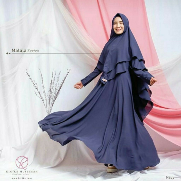 Malala Gamis Syari Set Kerudung Double Layer 2