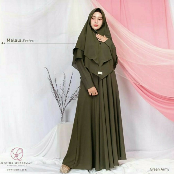 Malala Gamis Syari Set Kerudung Double Layer 3