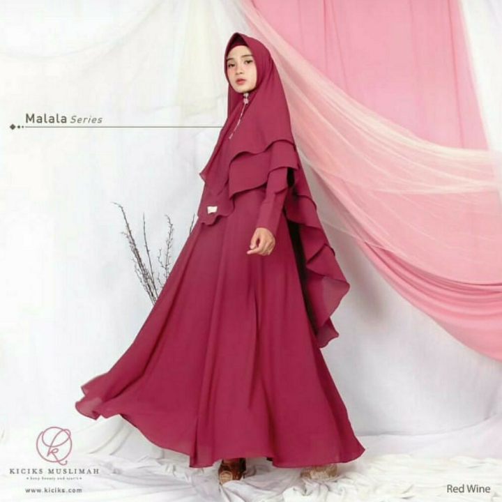 Malala Gamis Syari Set Kerudung Double Layer 5