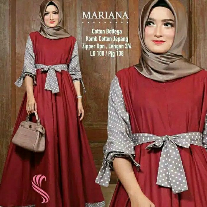 Mariana Polka  Dress Hijab  Gamis Maxi 4