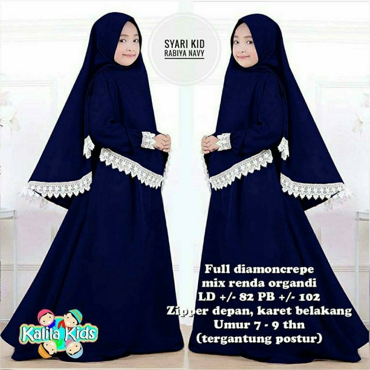 Rabiya Kids  Gamis Syari Anak  Baju Muslim Anak Perempuan 4