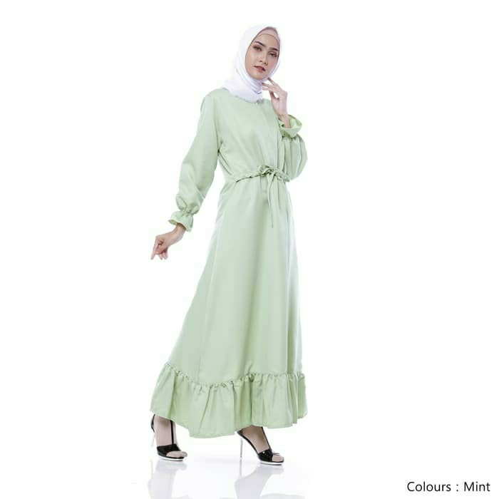 Reinn Dress Maxi  Gamis Polos Tali  Baju Umrah Haji Terbaru 2