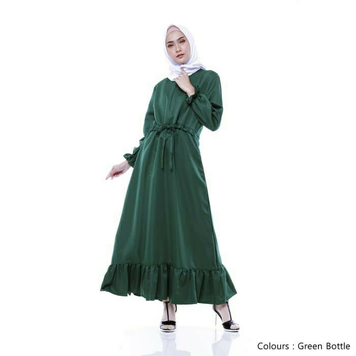 Reinn Dress Maxi  Gamis Polos Tali  Baju Umrah Haji Terbaru 3